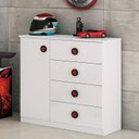 Ver imagem 7 de Conjunto Quarto Infantil 2 Peças Cama Carro Evolution com Cômoda 4 Gavetas Móveis Estrela