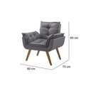 Ver imagem 3 de Poltrona em Veludo Base Palito Quadrada Opalla Prime