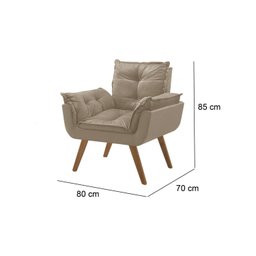 Poltrona em Veludo Base Palito Quadrada Opalla Prime - 3