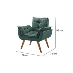Poltrona em Veludo Base Palito Quadrada Opalla Prime - 3