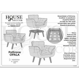 Poltrona em Veludo Base Palito Quadrada Opalla Prime - 4