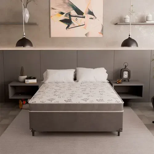 Ver imagem 2 de Cama Box Viúva Conjugado Ortopédico 128x188cm Cores Suede Cinza