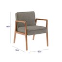 Ver imagem 4 de Poltrona Decorativa Lara tecido linho Cinza Madeira Nogueira Nobre Poltronas do Sul