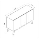 Ver imagem 3 de Aparador Buffet Ares 3 Portas Lux - Branco