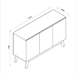 Aparador Buffet Ares 3 Portas Lux - Branco - 3