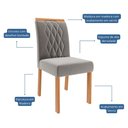 Ver mais imagens de Conjunto de Mesa de Jantar Tampo de Vidro Off White Louise 1,30 com e 4 Cadeiras Juliana Cinamomo/