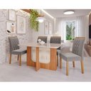 Ver imagem 2 de Conjunto de Mesa de Jantar Tampo de Vidro Off White Louise 1,30 com e 4 Cadeiras Juliana Cinamomo/