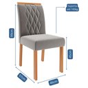 Ver imagem 4 de Conjunto de Mesa de Jantar Tampo de Vidro Off White Louise 1,30 com e 4 Cadeiras Juliana Cinamomo/