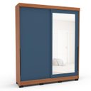 Ver imagem 2 de Roupeiro Madri 2 Portas Correr c/ Espelho 177x213cm Azul/Freijó 250830