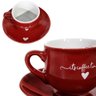 Jogo de Xícaras Com Pires 90ml Café Lamour 12 Peças - Vermelho - 3