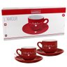 Jogo de Xícaras Com Pires 90ml Café Lamour 12 Peças - Vermelho - 9