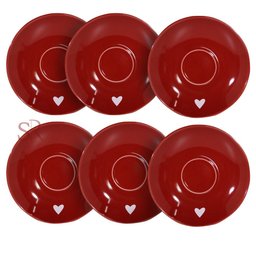 Jogo de Xícaras Com Pires 90ml Café Lamour 12 Peças - Vermelho - 4