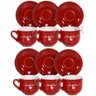 Jogo de Xícaras Com Pires 90ml Café Lamour 12 Peças - Vermelho - 2