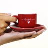 Jogo de Xícaras Com Pires 90ml Café Lamour 12 Peças - Vermelho - 7