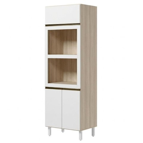 Torre Quente para Forno e Microondas MDF 72x221 cm Kali 168661 Bianco Toq Branco Nicioli