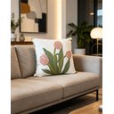 Ver imagem 6 de Capa de Almofada em Algodão Branco Bordada Tulipa Rosa