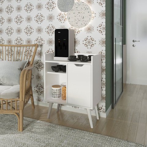 Aparador Balcão Mesa para Café/Bar Multifuncional Branco
