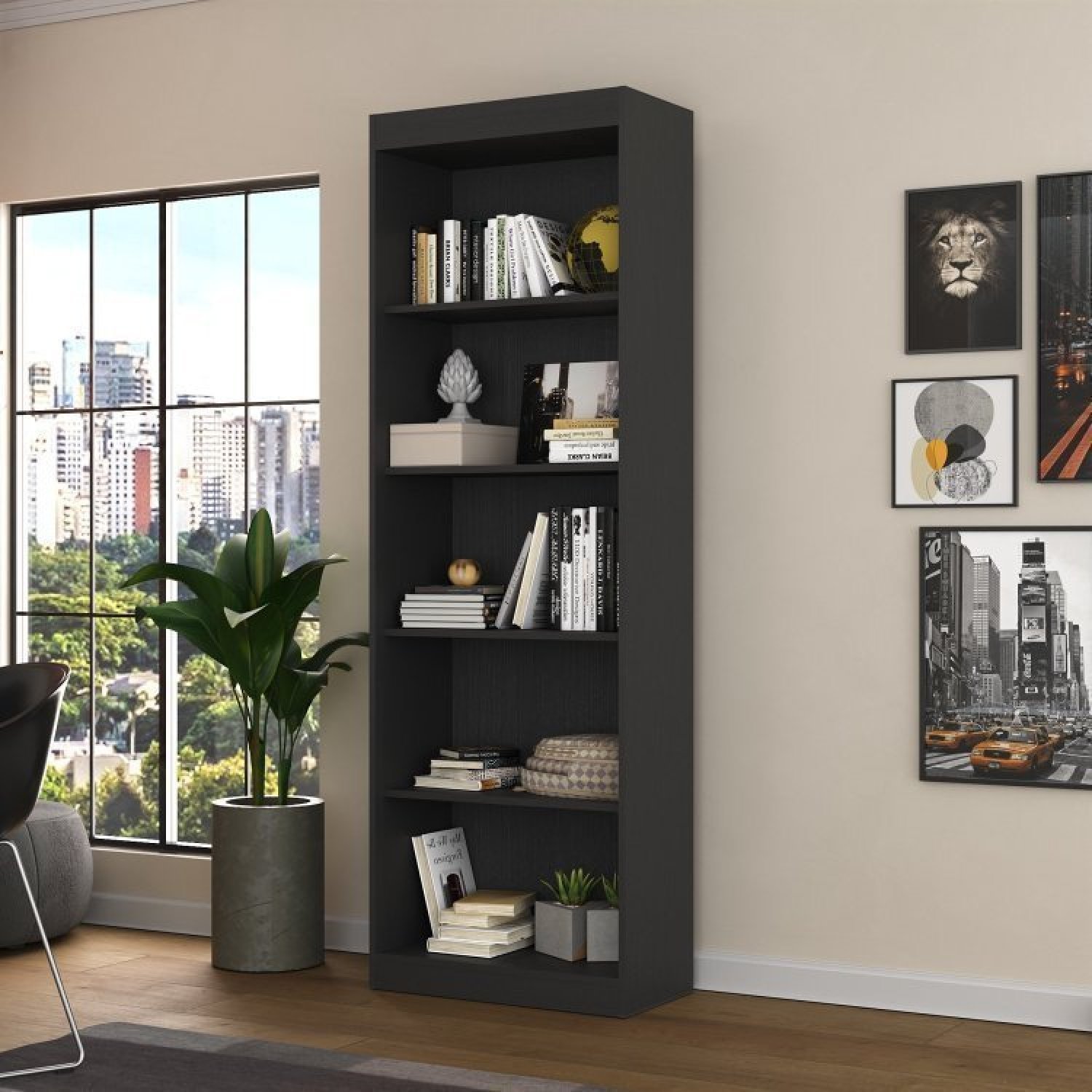 Conjunto Home Office 3 Peças 1 Escrivaninha 123cm e 2 Estantes Espresso Móveis - 6
