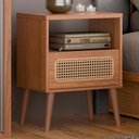 Ver imagem 1 de Mesa de Cabeceira com Tela Palhinha 01 Gaveta 50cm Tw48 Dalla Costa - Freijó