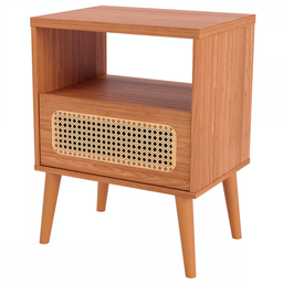 Mesa de Cabeceira com Tela Palhinha 01 Gaveta 50cm Tw48 Dalla Costa - Freijó - 2
