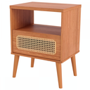 Ver imagem 2 de Mesa de Cabeceira com Tela Palhinha 01 Gaveta 50cm Tw48 Dalla Costa - Freijó