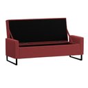 Ver imagem 2 de Recamier Bau Paris Base de Metal 1,20m Suede Bordo - Inova Decorações