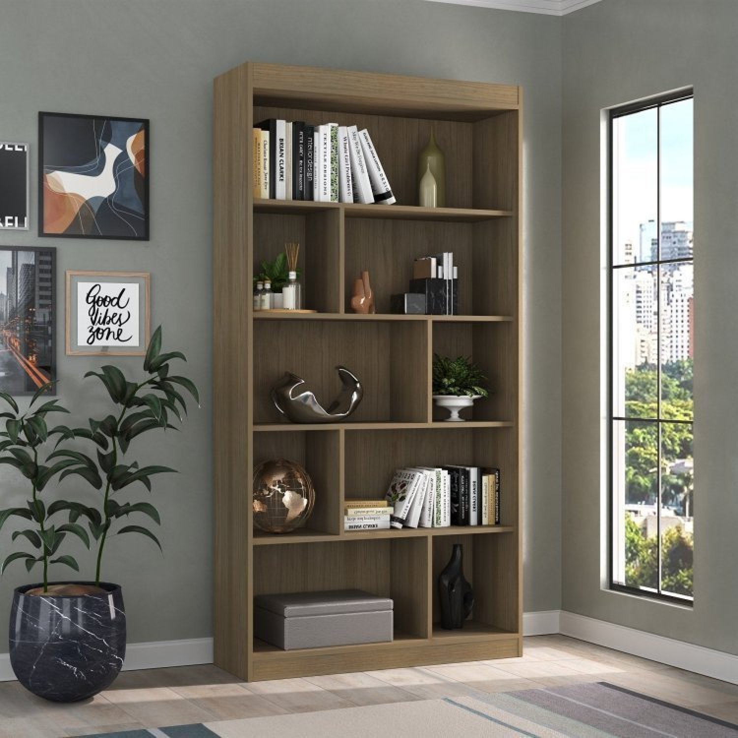 Kit 3 Peças Escrivaninha 150cm com Gaveteiro e Estante Espresso Móveis - 2