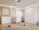 Ver imagem 1 de Quarto de Bebê 1 Berço Alegria 1 Cômoda 1 Guarda Roupa 4 Portas 4 Gavetas Espresso Móveis Branco