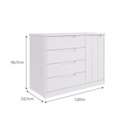 Ver imagem 5 de Quarto de Bebê 1 Berço Alegria 1 Cômoda 1 Guarda Roupa 4 Portas 4 Gavetas Espresso Móveis Branco
