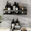 Ver imagem 4 de Prateleira Organizadora de Parede Adesiva Multiuso Banheiro e Cozinha Alumínio Porta Shampoo
