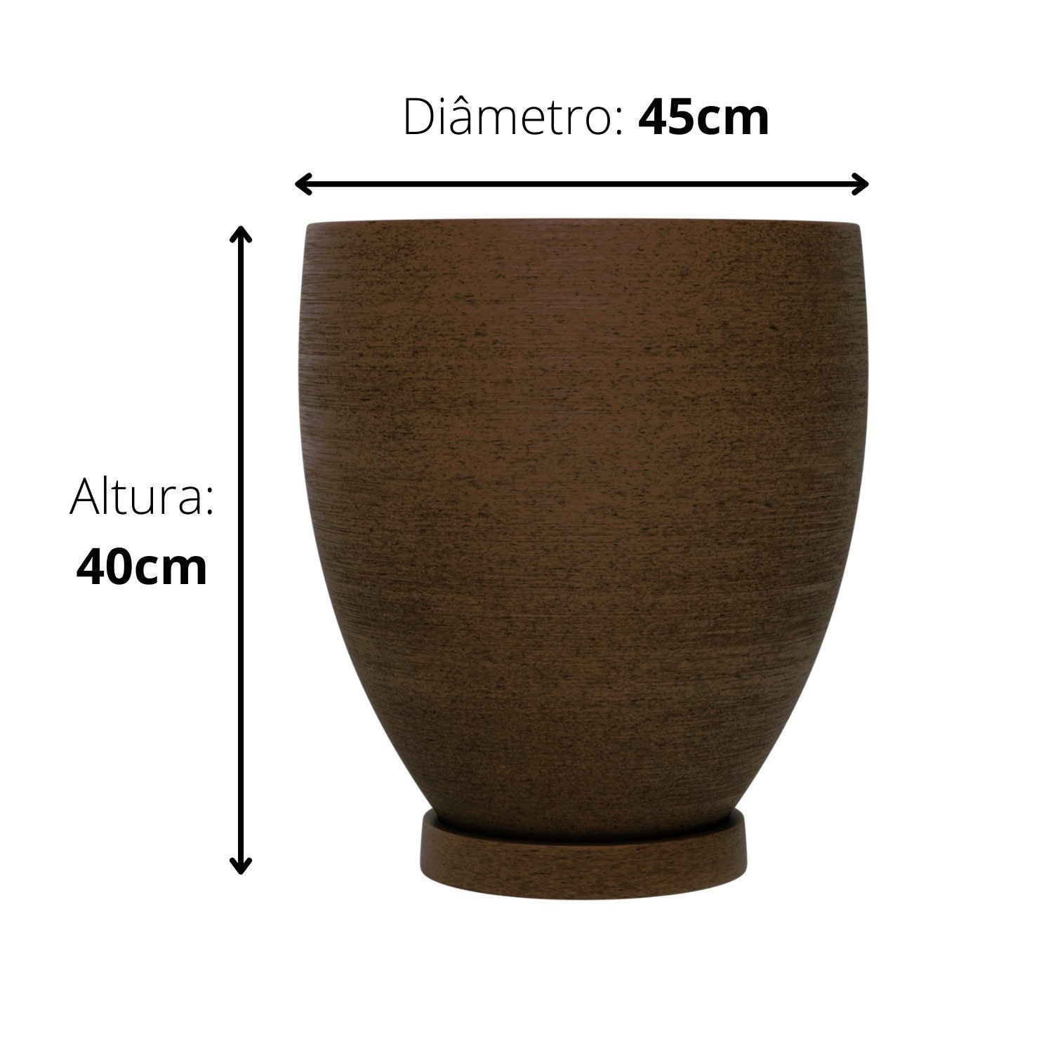Vaso Cônico 40x45cm Polietileno sem Prato Fibrarte Lux Telhas - 5
