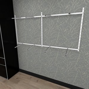 Arara de Roupas para Loja Quarto Closet 15 Peças Regulável 200x100 Cm Cor Branco Kit Clst1p154