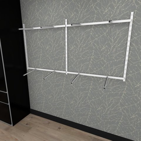 Arara de Roupas para Loja Quarto Closet 15 Peças Regulável 200x100 Cm Cor Branco Kit Clst1p154