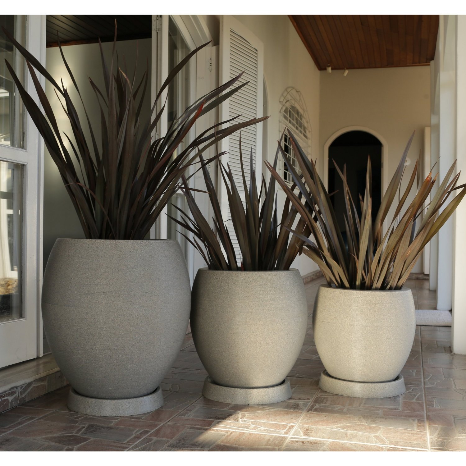Vaso Oval 42x39cm Polietileno sem Prato Fibrarte Lux Telhas - 2