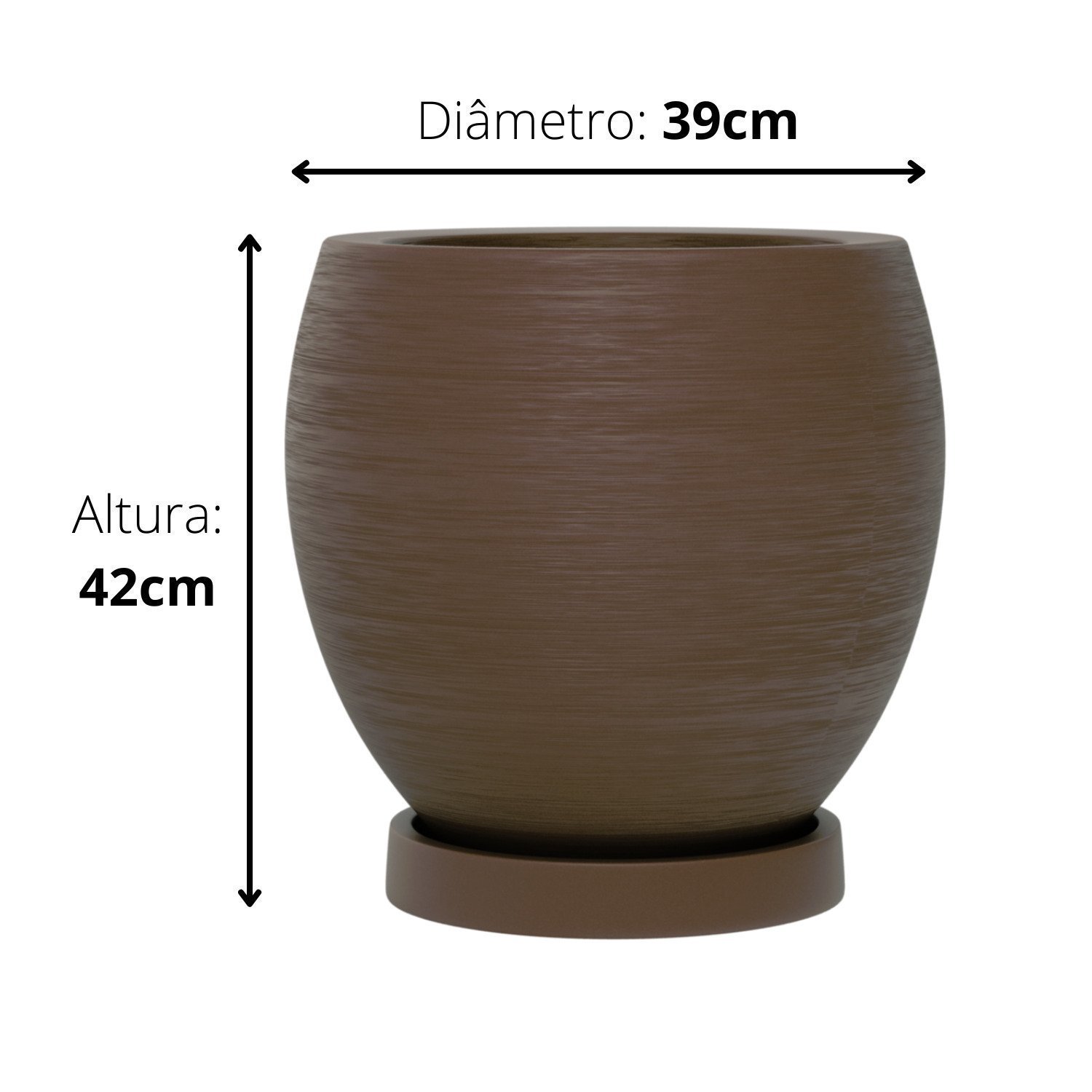 Vaso Oval 42x39cm Polietileno sem Prato Fibrarte Lux Telhas - 5