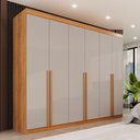 Ver imagem 2 de Guarda-roupa 6 Portas 8 Gavetas Mdf Dubai – Mais Móveis - Cinamomo/offwhite