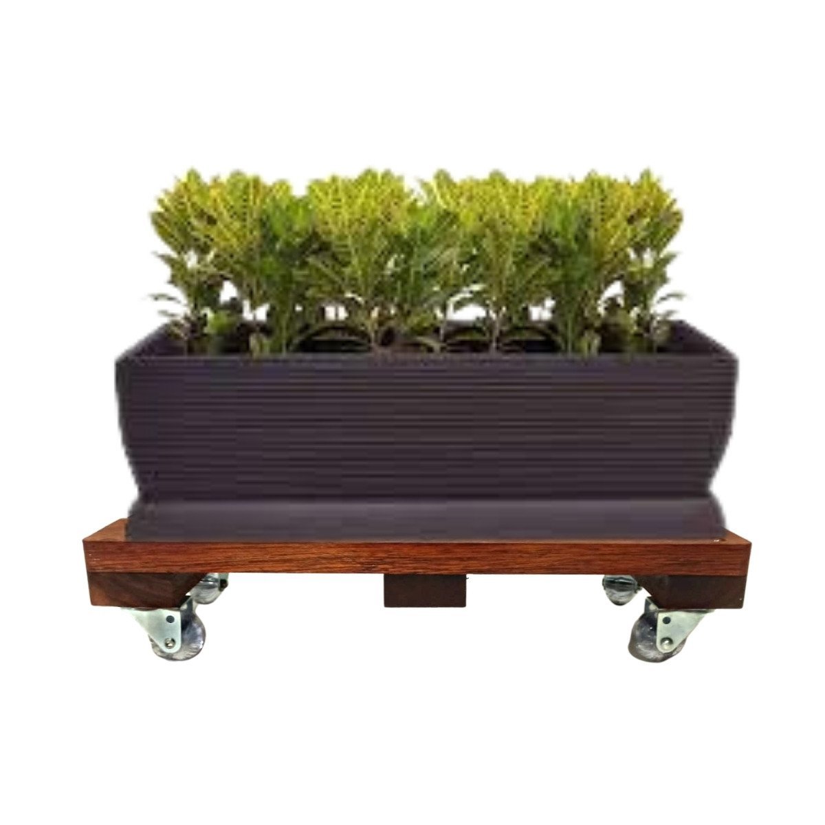 Suporte para Vaso de Planta Jardineira 20x40cm com Rodinhas Gel Silicone - 8