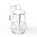 Ver imagem 5 de Banqueta Alta Bistrô com Encosto Iron Estrutura Aço Branco