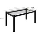 Ver imagem 3 de Mesa Tokio 160cm x 80cm Tampo de Vidro com 6 Cadeiras Classic Preto