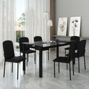 Ver imagem 1 de Mesa Tokio 160cm x 80cm Tampo de Vidro com 6 Cadeiras Classic Preto