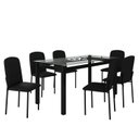 Ver imagem 2 de Mesa Tokio 160cm x 80cm Tampo de Vidro com 6 Cadeiras Classic Preto