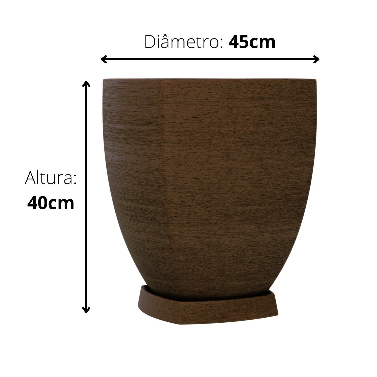 Vaso Trapezoidal 40x45cm Polietileno sem Prato Fibrarte - 5