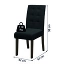 Ver imagem 2 de Conjunto com 4 Cadeiras Estofada Sala de Jantar Dubai Castanho / Preto Dobuê