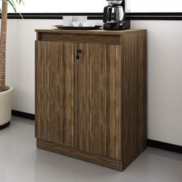 Kit 3 Peças Mesa para Escritório 127cm, Armário Multiuso e Estante Espresso Móveis - 10