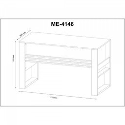Kit 3 Peças Mesa para Escritório 127cm, Armário Multiuso e Estante Espresso Móveis - 4