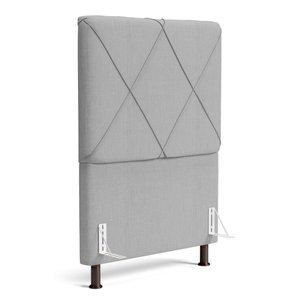 Cabeceira Cama Box Solteiro Mel 90cm com Frame Linho Cinza Claro - Abmaza
