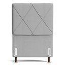 Ver imagem 2 de Cabeceira Cama Box Solteiro Mel 90cm com Frame Linho Cinza Claro - Abmaza