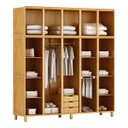 Ver imagem 3 de Quarto de Casal Grécia: Guarda-Roupa 10 Portas c/ Espelho Cama Cômoda Sapateira Madeira Pinus Mel -