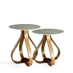 Conjunto Mesa Lateral De Canto Pés Cebola Espelhada Branco