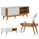 Ver imagem 1 de Rack Bancada Otawa com Mesa de Centro Jeri Off White Freijó e Aparador Riviera Freijó – Colibri